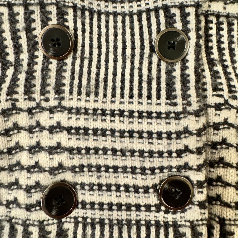 Loft - Wool Blend Patchwork Knit Sweater Jacket I… - image 6